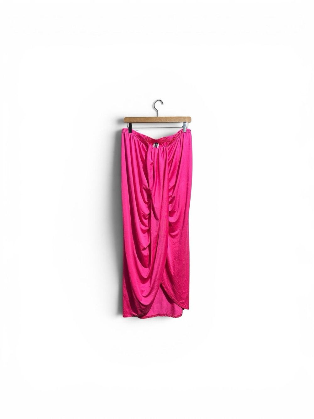 Zaful Hot Pink Draped Maxi Skirt Women XXL Vacation Resort Beach Cover Up Cruise